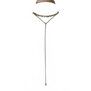 NWT Loren Olivia Gold-Tone Lariat Long Necklace Discs Crystal Layering Set 16" L